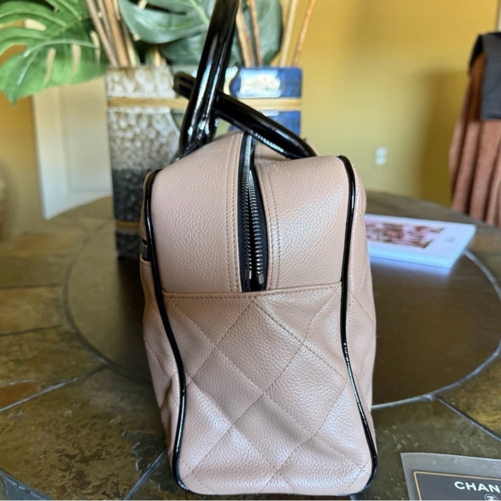 Chanel Tan Quilted Leather Bowling  Bag - Picture 4 of 8